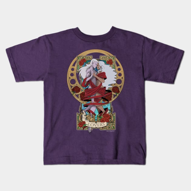 Lotura Tarot : Lovers Card Design Kids T-Shirt by Mistiqarts